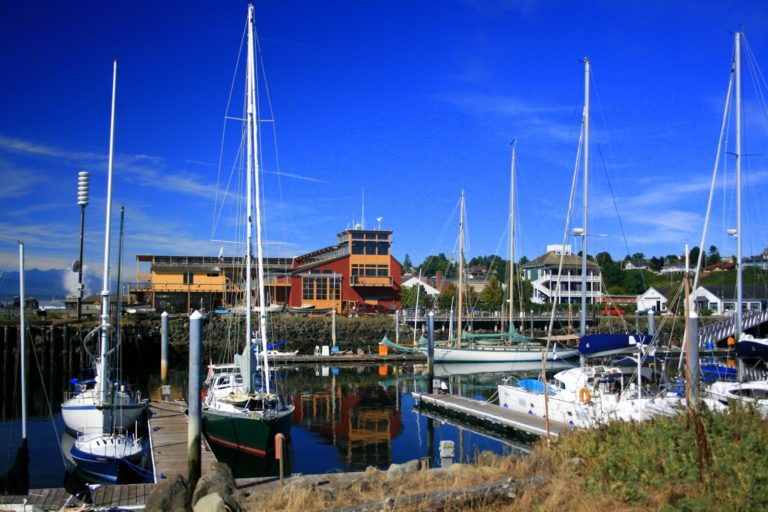 The marina and downtown are right across from our site